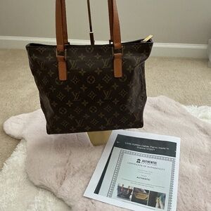 LOUIS VUITTON CABAS PIANO MM TOTE WITH COA
